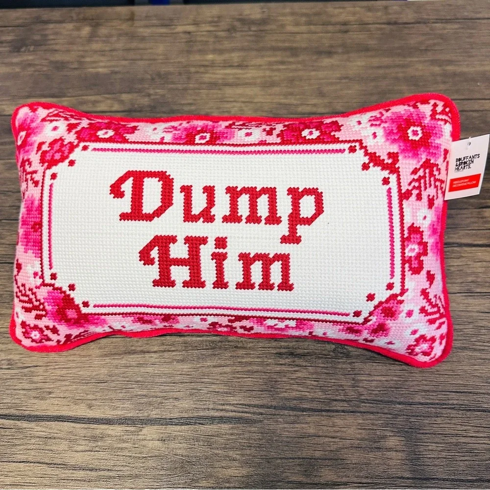 Pink and Red Accent Pillow
